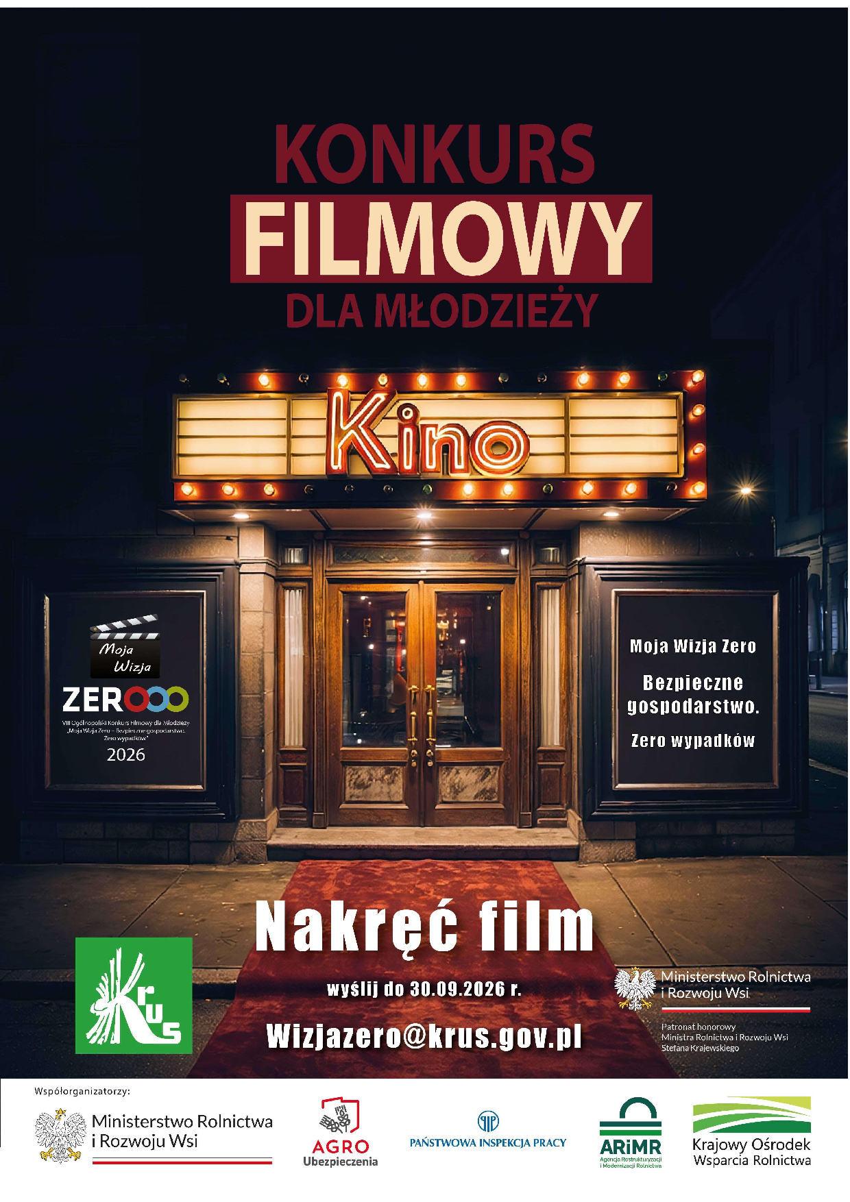 Plakat konkursowy Moja Wizja Zero
