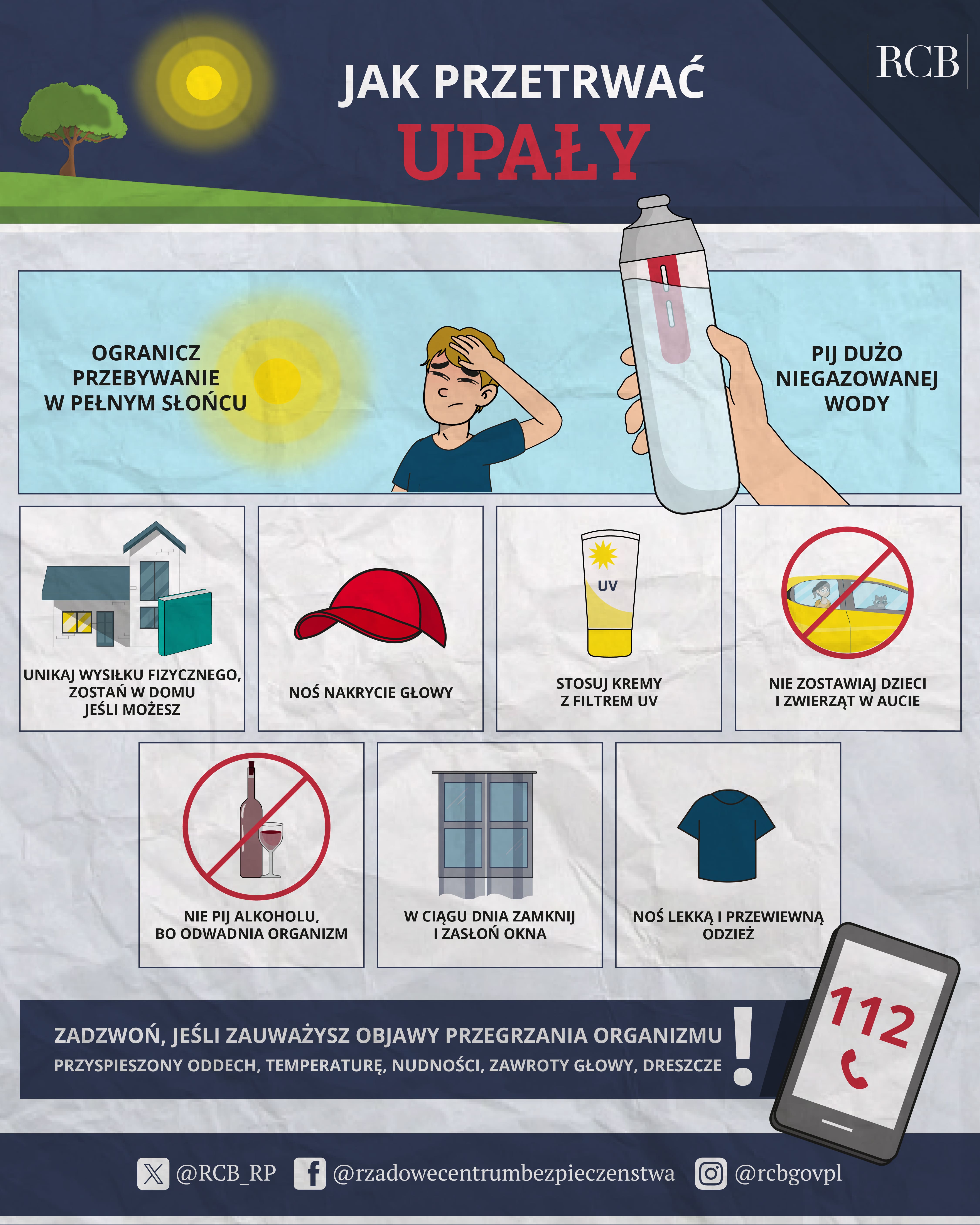 Upały plakat jak przetrwać