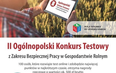 Zdjęcie do II Og&oacute;lnopolski &quot;Konkurs Testowy z Zakresu Bezpiecznej Pracy w Gospodarstwie Rolnym