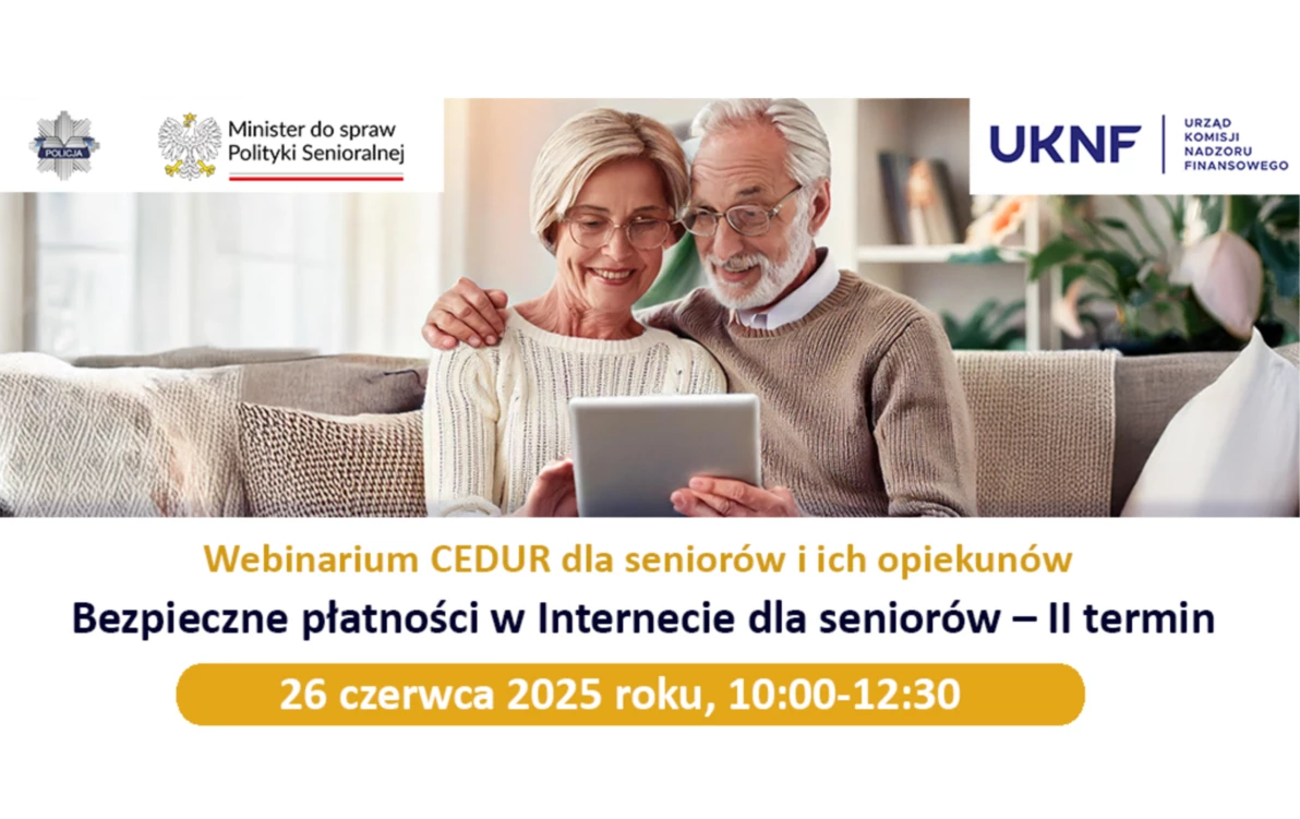 WEBINARIUM DLA SENIORÓW - BEZPIECZNE PŁATNOŚCI W INTERNECIE
