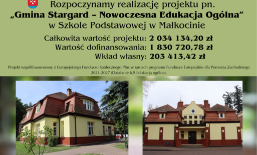 Rozpoczynamy projekt pn. „Gmina Stargard - Nowoczesna Edukacja Ogólna”